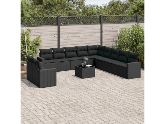Black Woven Resin Wicker Outdoor Furniture Set - dlz1766461437331