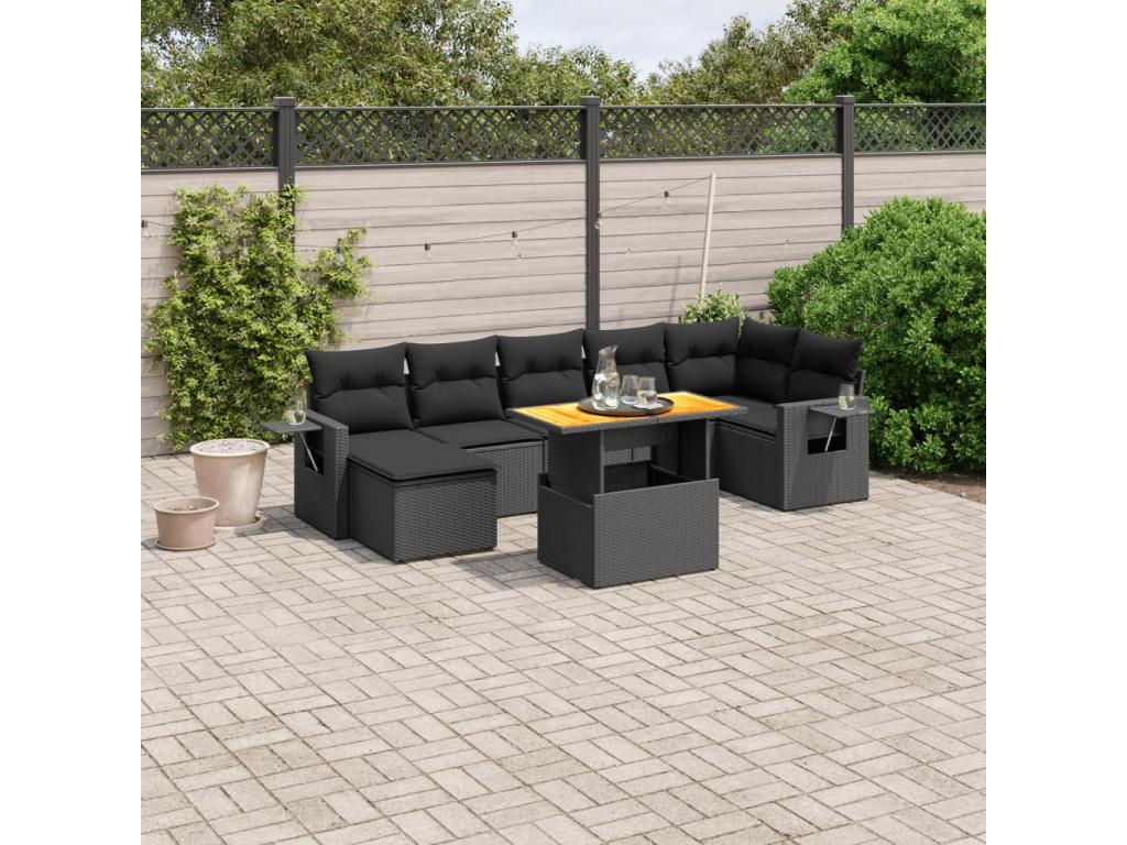 Black Woven Resin Wicker Outdoor Furniture Set - dlz1766461020154