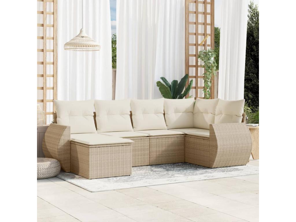 Beige Woven Resin Wicker Outdoor Furniture Set - dlz1766461732243