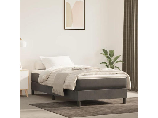 Gray Velvet Bed, 100 x 200 cm