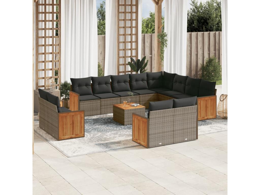 Gray Woven Resin Wicker Outdoor Furniture Set - dlz1766461158960