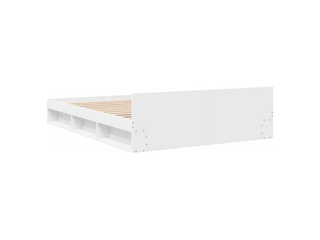 White Engineered Wood Bed Frame, 140 x 200 cm