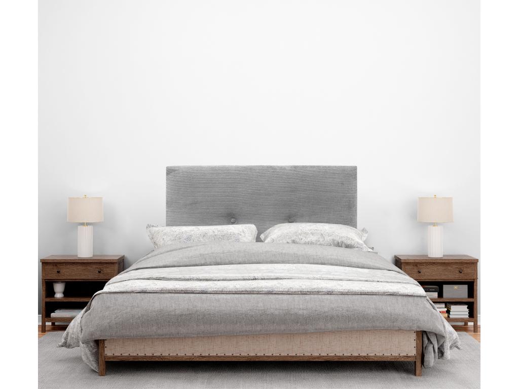 Gray Velvet Bed, 90 x 60 cm