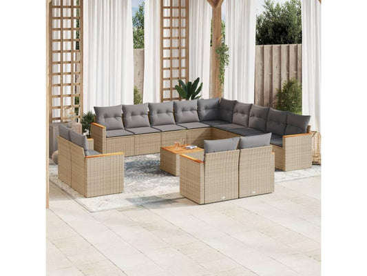 Beige Woven Resin Wicker Outdoor Furniture Set - dlz1766461286756