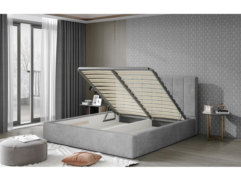 Gray Fabric Bed, 200 x 200 cm