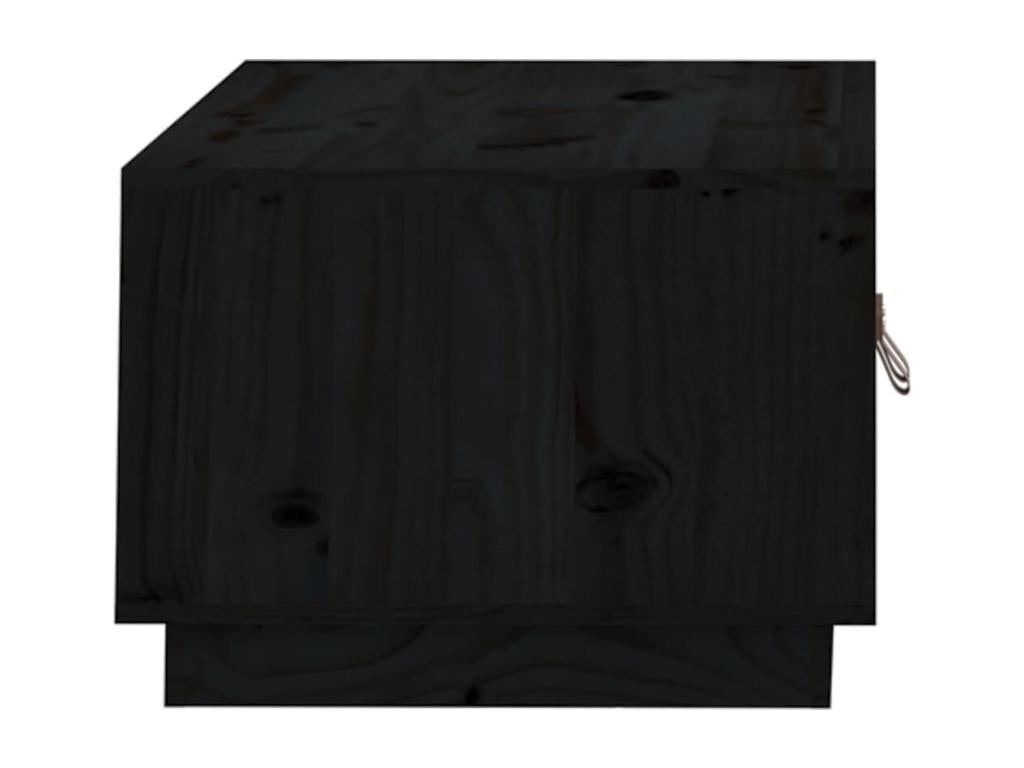 Black Solid Wood Coffee Table, 80 x 50 x 35 cm