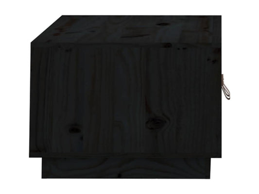 Black Solid Wood Coffee Table, 80 x 50 x 35 cm