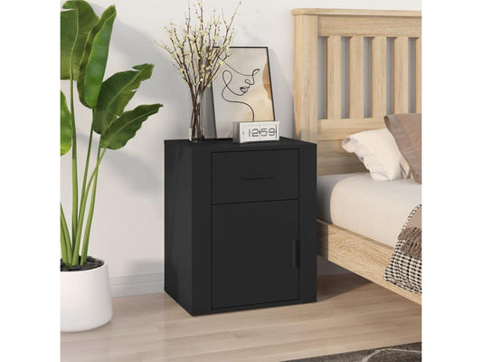 Black Engineered Wood Table, 50 x 36 x 60 cm