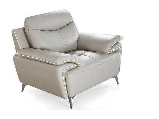 Beige Leather Accent Chair