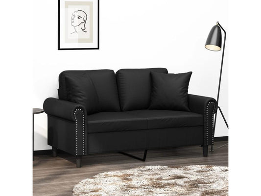 Black Faux Leather Sofa