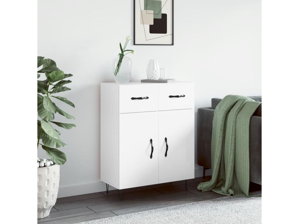 White Engineered Wood Sideboard, 69.5 x 34 x 90 cm - dlz1766461813713