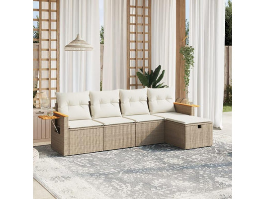 Beige Woven Resin Wicker Outdoor Furniture Set - dlz1766461239120
