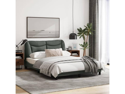 Gray Fabric Bed Frame, 140 x 200 cm