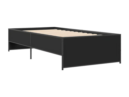 Black Engineered Wood Bed Frame, 90 x 200 cm