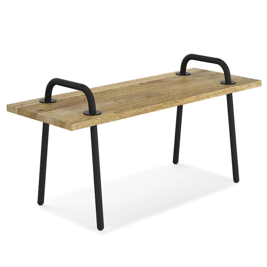 WYNDENHALL Sera SOLID MANGO WOOD 42 inch Wide Industrial Entryway Bench in Natural - 42 Inches wide