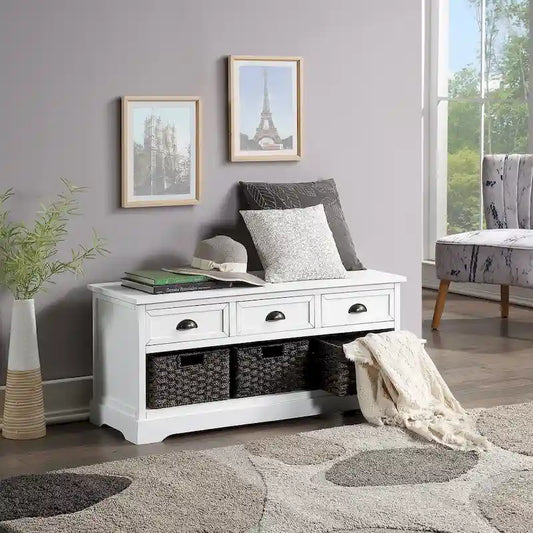 homes collection wood storage bench