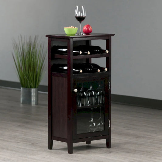 Alta Wine Cabinet, Espresso - 19.13 x 12.72 x 37.48 inches