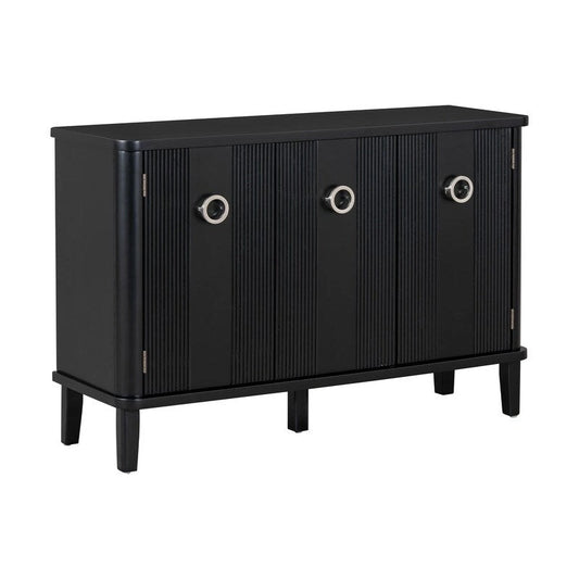 47.2W Solid Wood Cabinet with Three Doors - N/A