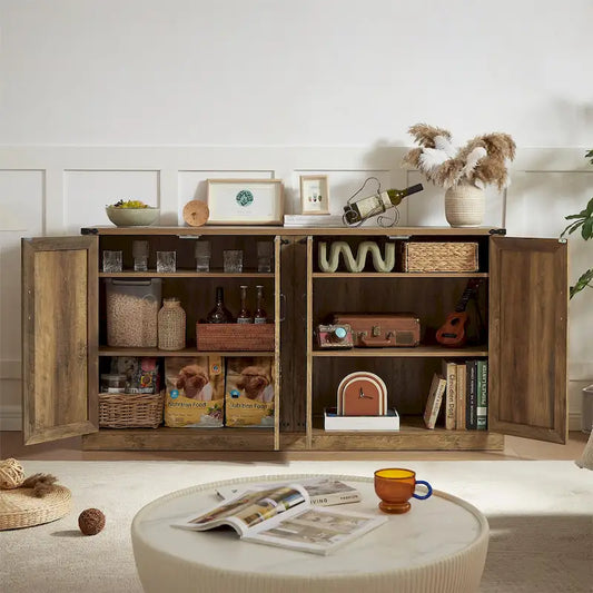 Barn Door Rustic Style Storage Cabinet
