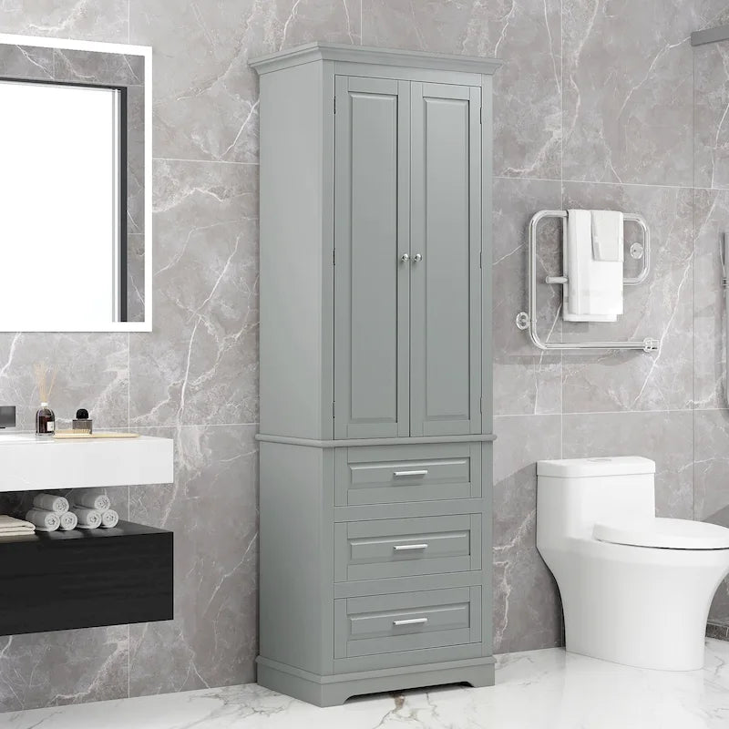 Tall Storage Cabinet with Three Drawers