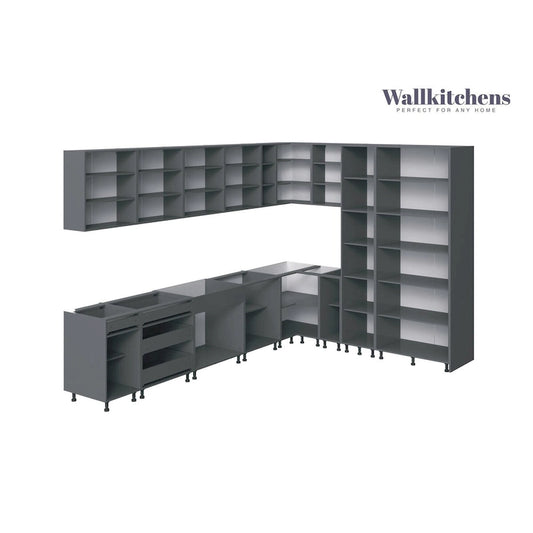 Kitchen Timeless Collection White Gloss Color Base Size 12Ft Wide - 144x102