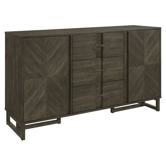 Glenmoor Dark Grey 3-Drawer Server with 2 Cabinets