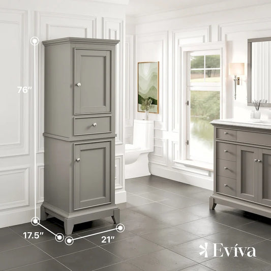Eviva Elite Stamford 24 Gray Freestanding Linen Cabinet