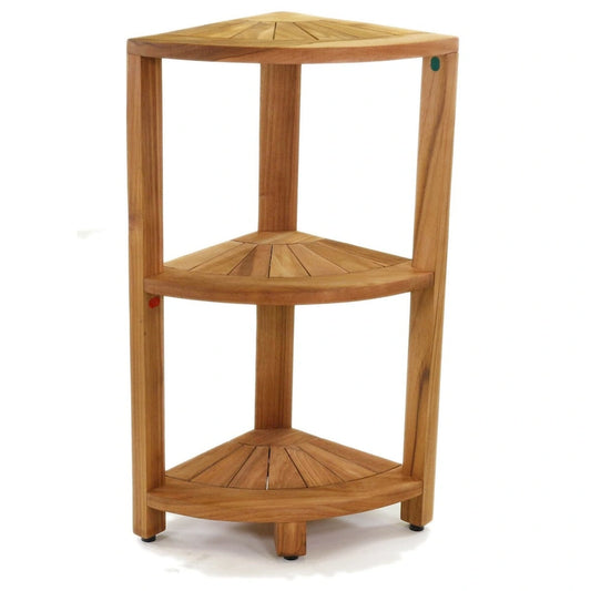 Kai Small 3-Tier Corner Teak Bath Shelf