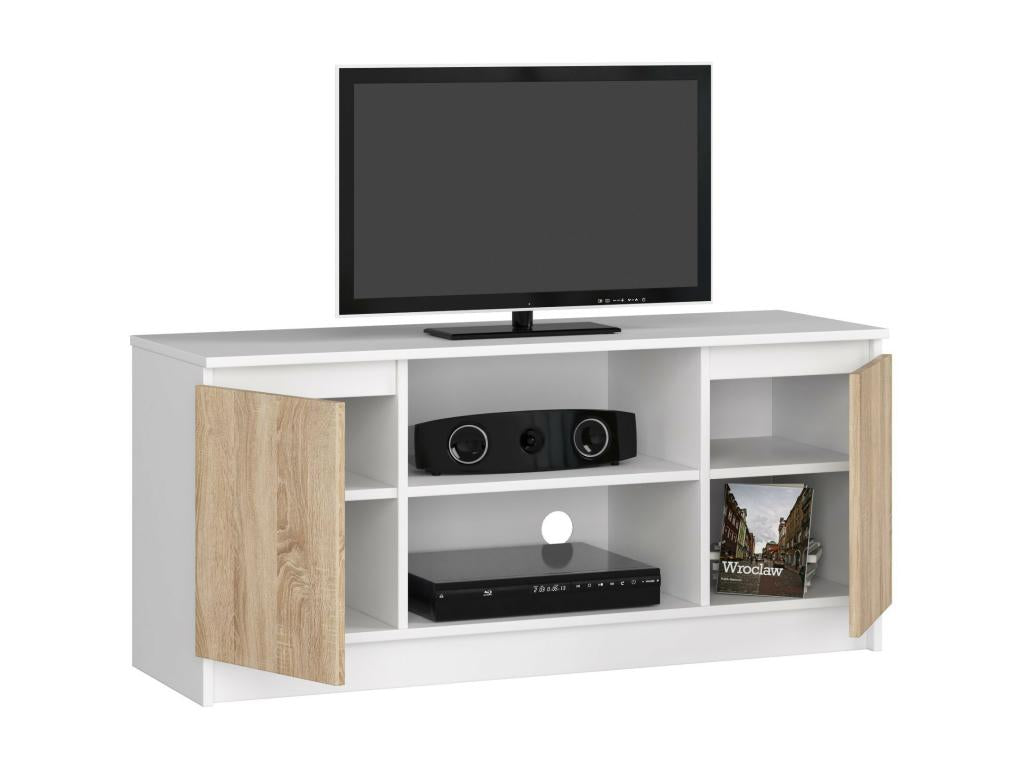 White Oak Wood TV Stand, 120 x 40 x 55 cm