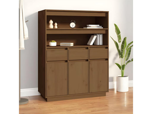 Brown Solid Wood Sideboard, 89 x 40 x 116.5 cm