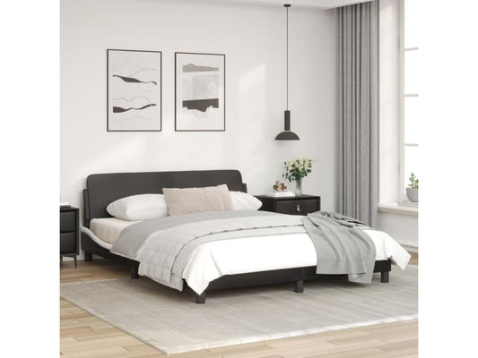 Black Faux Leather Bed Frame, 160 x 200 cm