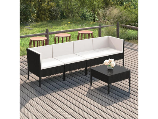 Black Woven Resin Wicker Outdoor Furniture Set - dlz1766460974424