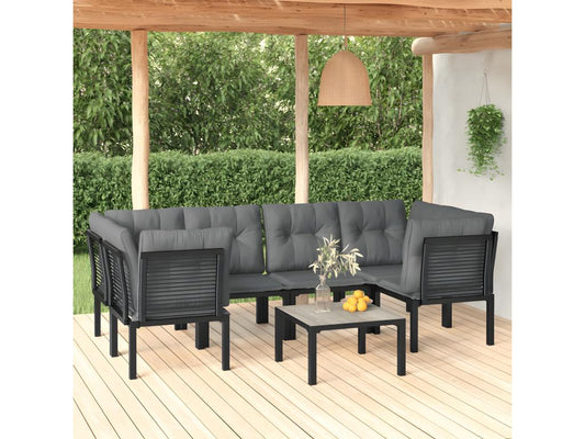 Black Woven Resin Wicker Outdoor Furniture Set - dlz1766461668630