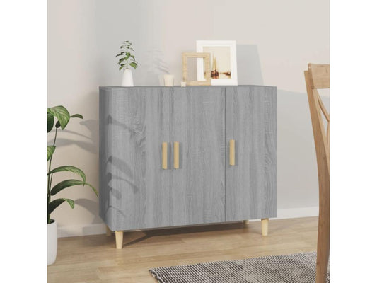 Gray Engineered Wood Sideboard, 90 x 34 x 80 cm