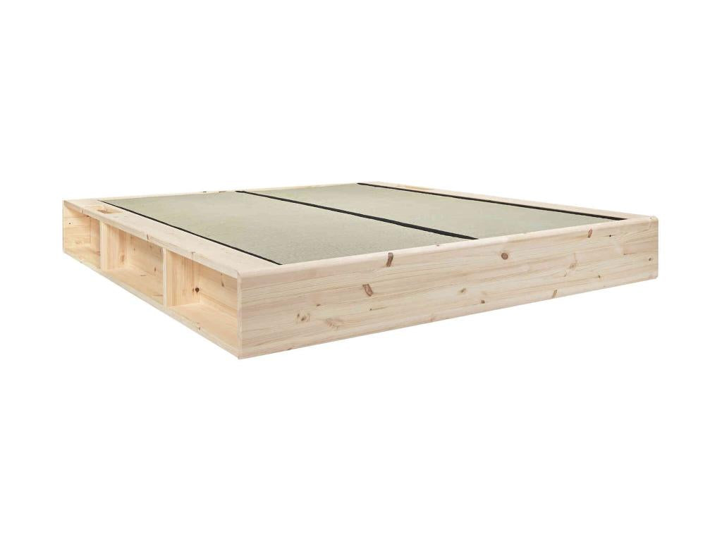 Natural Pine Wood Bed, 160 x 200 cm
