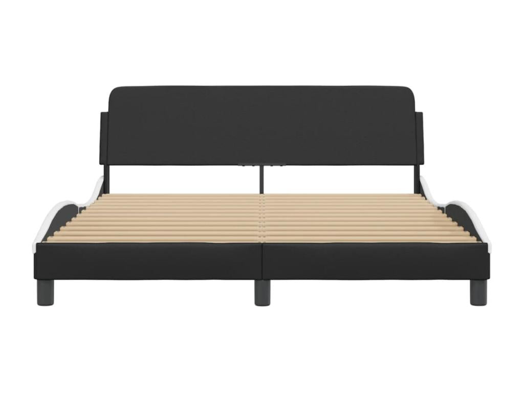 Black Faux Leather Bed Frame, 160 x 200 cm