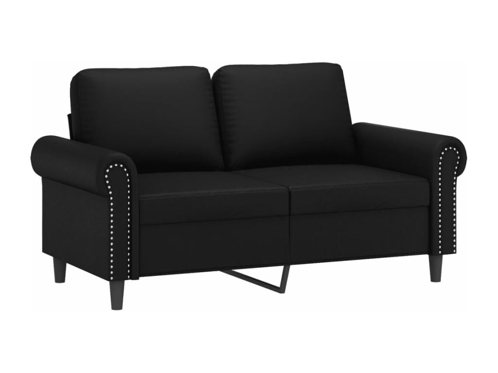 Black Faux Leather Sofa
