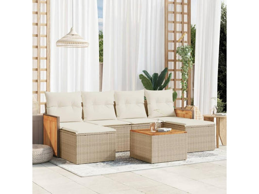 Beige Woven Resin Wicker Outdoor Furniture Set - dlz1766461909073