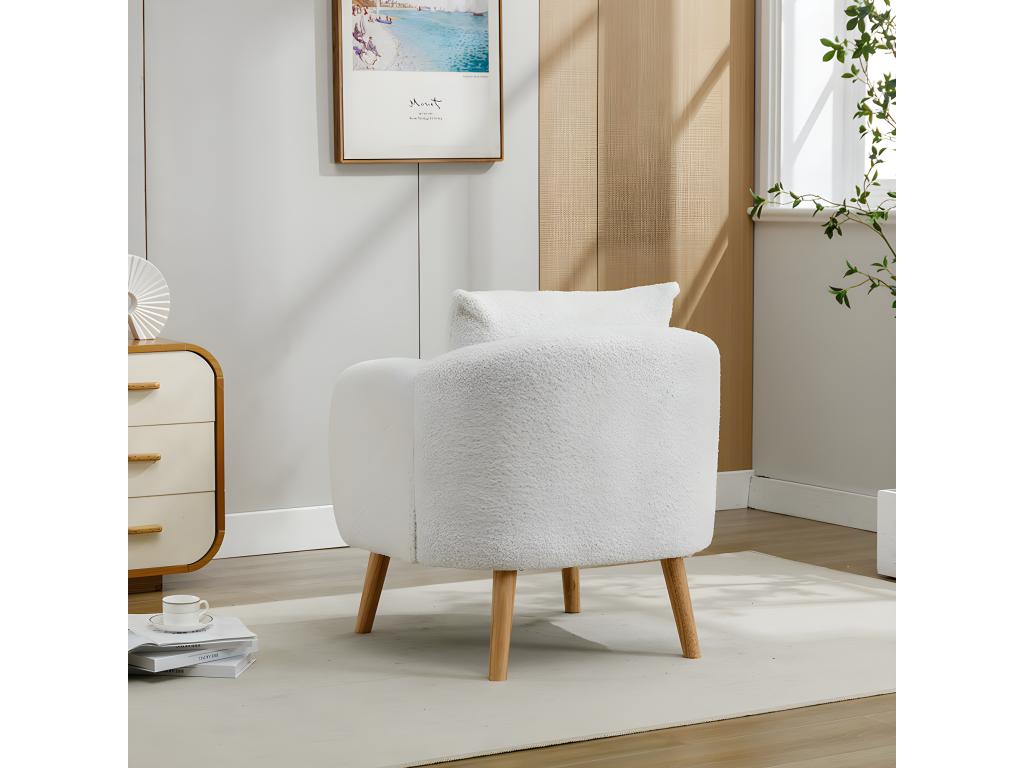 White Fabric Accent Chair - dlz1766461247784