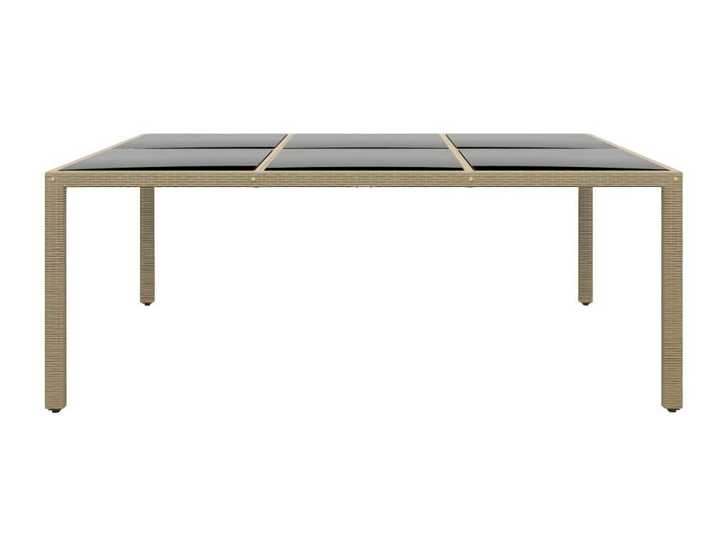 Beige Glass Table, 200 x 150 x 75 cm