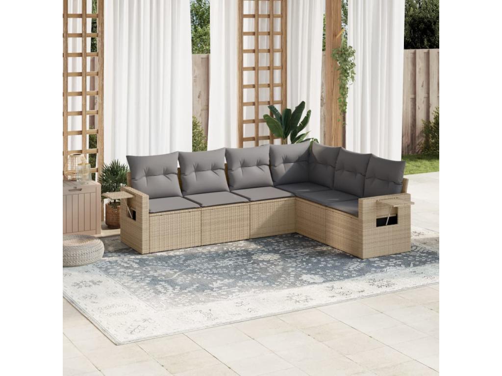 Beige Woven Resin Wicker Outdoor Furniture Set - dlz1766461690384
