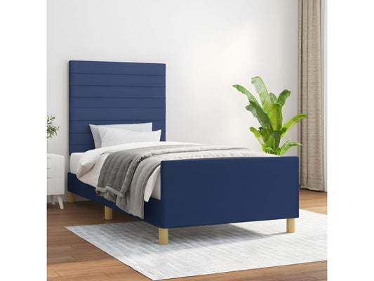 Blue Fabric Bed Frame, 90 x 200 cm