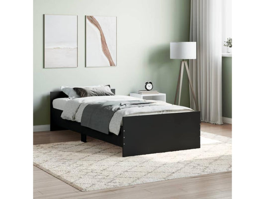 Black Engineered Wood Bed Frame, 90 x 190 cm