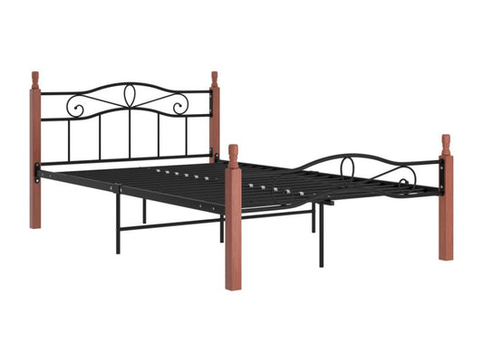 Black Oak Wood Bed, 120 x 200 cm