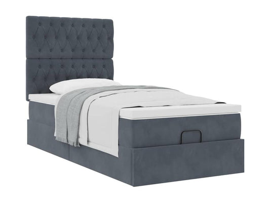 Gray Velvet Mattress, 90 x 200 cm