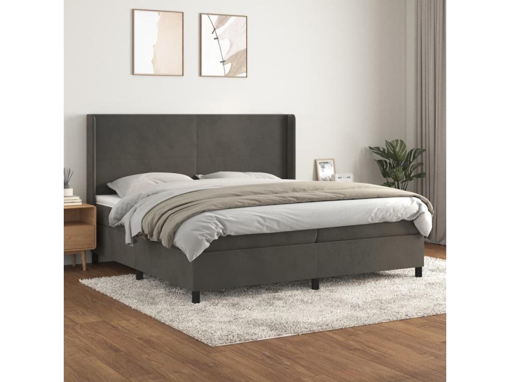 Gray Velvet Mattress, 200 x 200 cm
