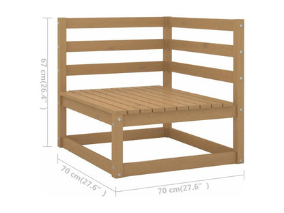 Brown Pine Wood Outdoor Furniture Set