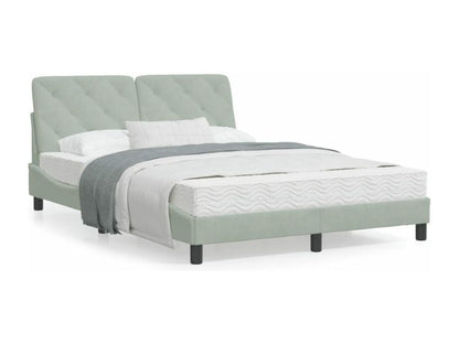 Gray Velvet Bed Frame, 140 x 190 cm