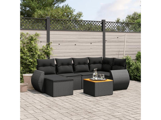 Black Woven Resin Wicker Outdoor Furniture Set - dlz1766461811857