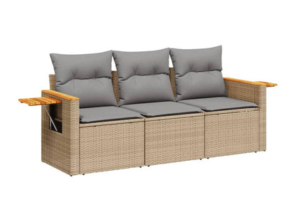 Beige Woven Resin Wicker Outdoor Furniture Set